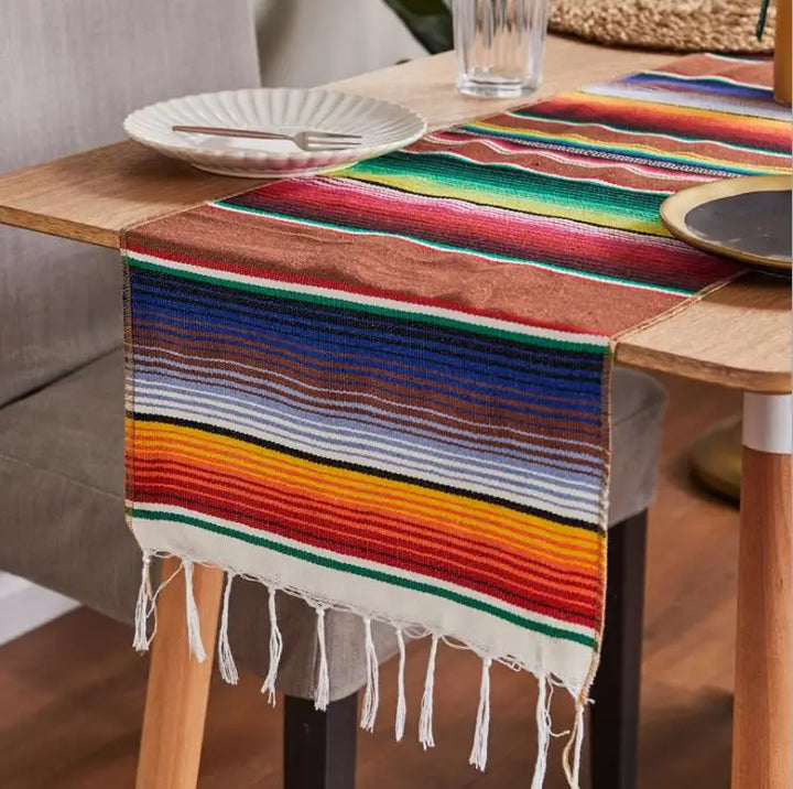 Skanto | Boho Vibrant Mexicansk Serape Teppe