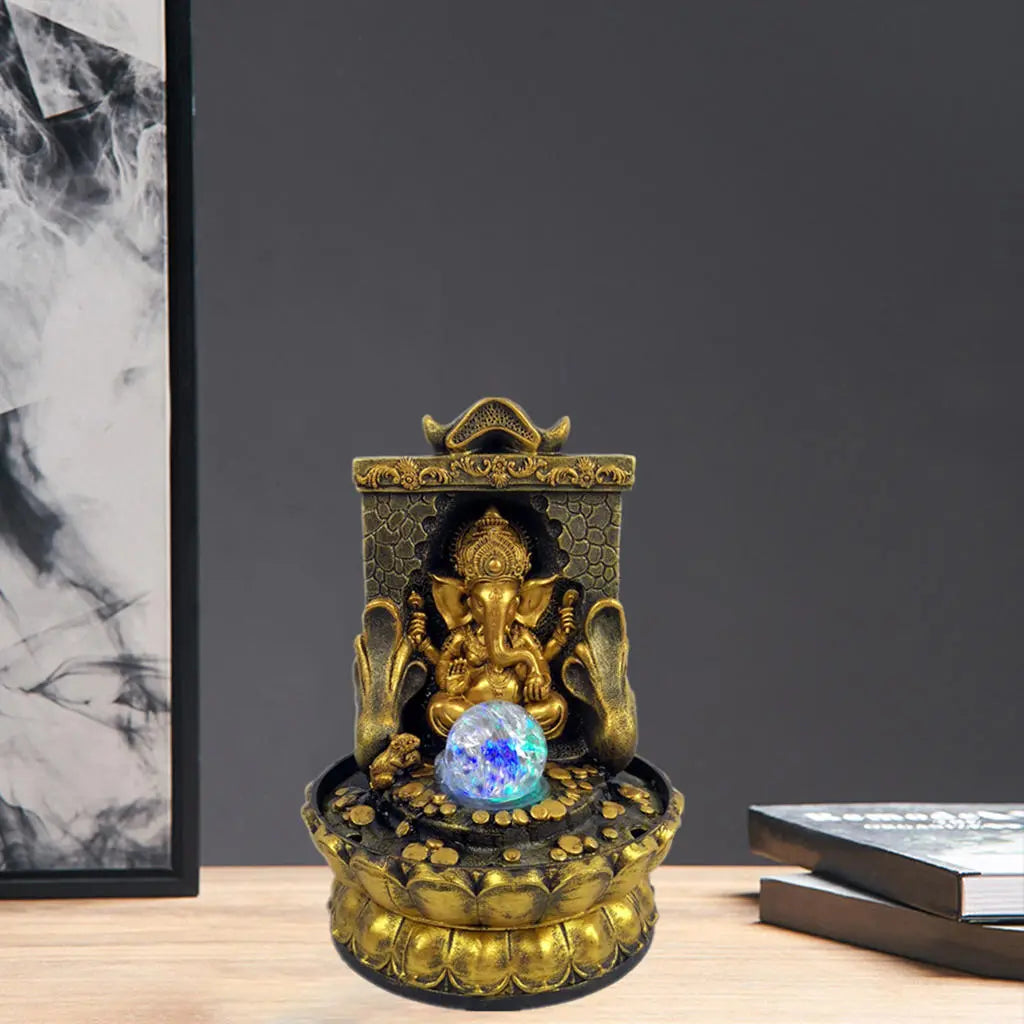 Skanto | Fantastisk Ganesha Statue med LED Indre Vannkilde