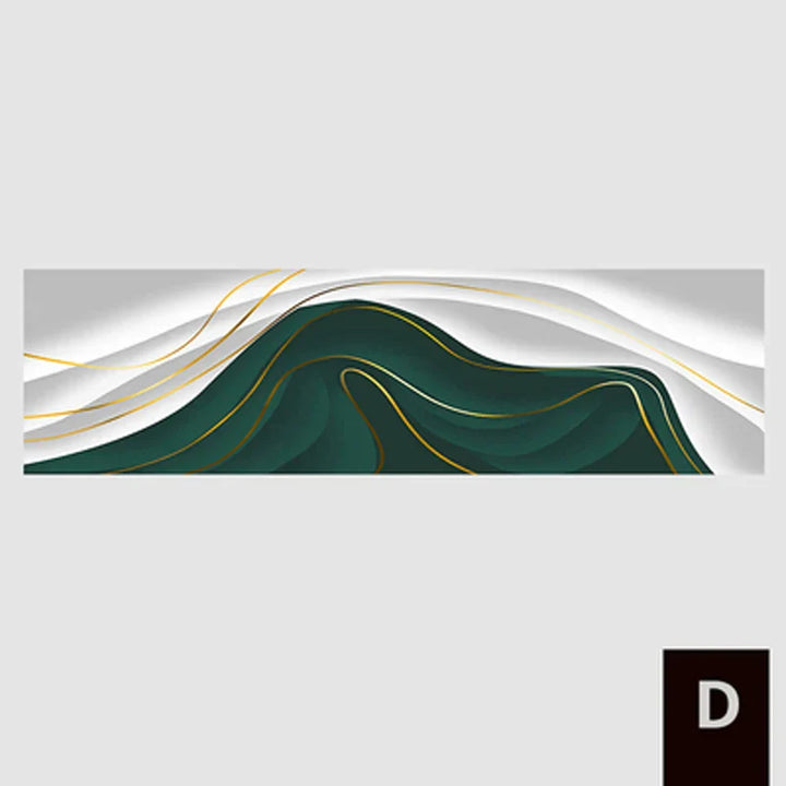 Moderne Abstrakt Grønn Grå Gull Flytende Bånd Veggkunst Fine Art Lærretutskrifter Høy Format Bilder For Stue Foyer Trapp Wall Decor | Skanto