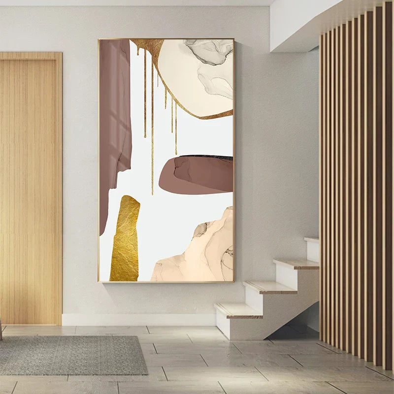 Nøytrale farger Mauve Beige Gylden Abstrakt Veggkunst Fin Kunst Lærred Utskrifter Bilder For Moderne Leilighet Stue Luksuriøse Interiører Kunst Dekor | Skanto