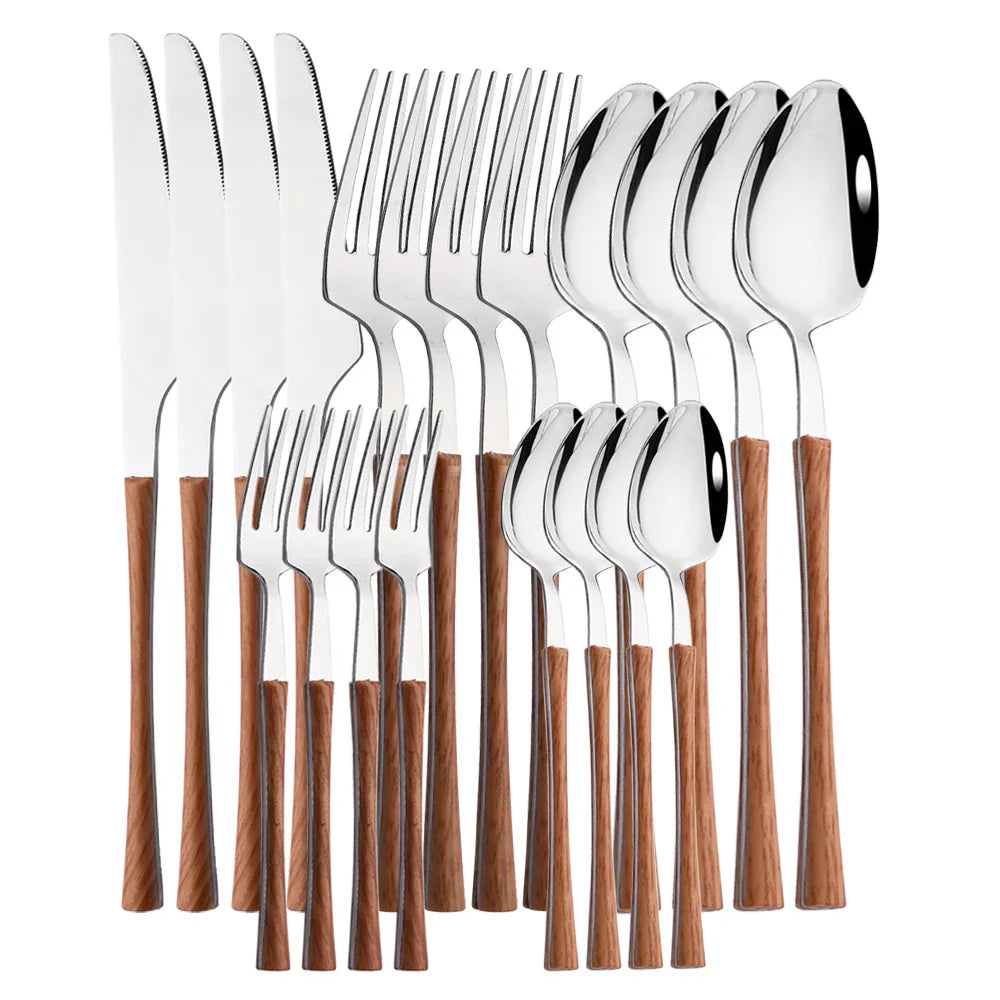 Skanto | RusticDining | Rustfritt Stål Bestikk med Treskaft