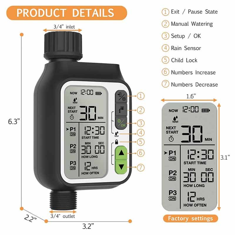Automatisk Hage Vanning Timer Sensor | Skanto