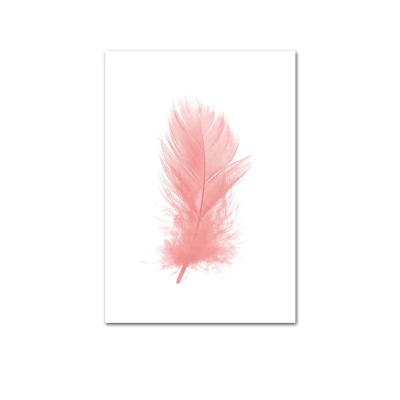 Blush Pink Love Feather Veggkunst Fine Art Lerretsutskrifter Minimalistisk Motebilder For Stue Jenters Soverom Motekunst Dekor | Skanto