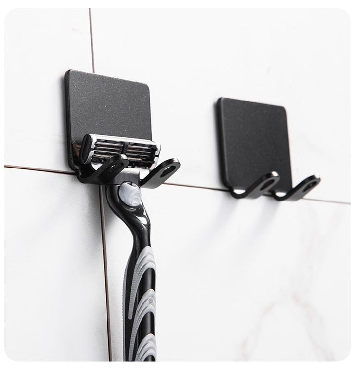 Skanto | Punch-fri Razor Holder Oppbevaringskrok (1/2/3 Biter) - Veggmontert Barberhylle for Menn til Badet