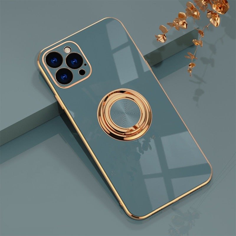 Skanto iPhone-deksel med metallstativring