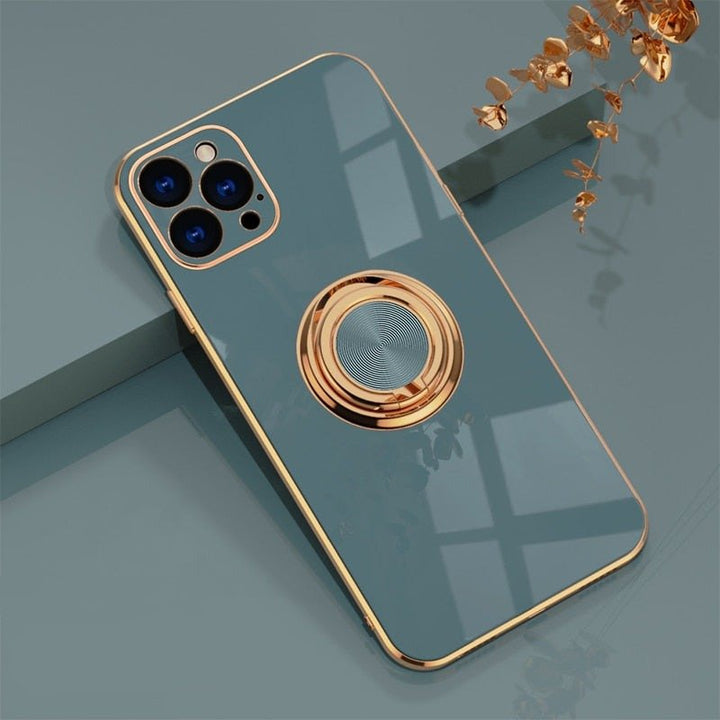 iPhone-deksel med metallring til stativ