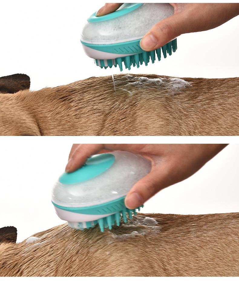 2-i-1 Såpe Dispenser og Massasje Sprayer for Hunde Skanto