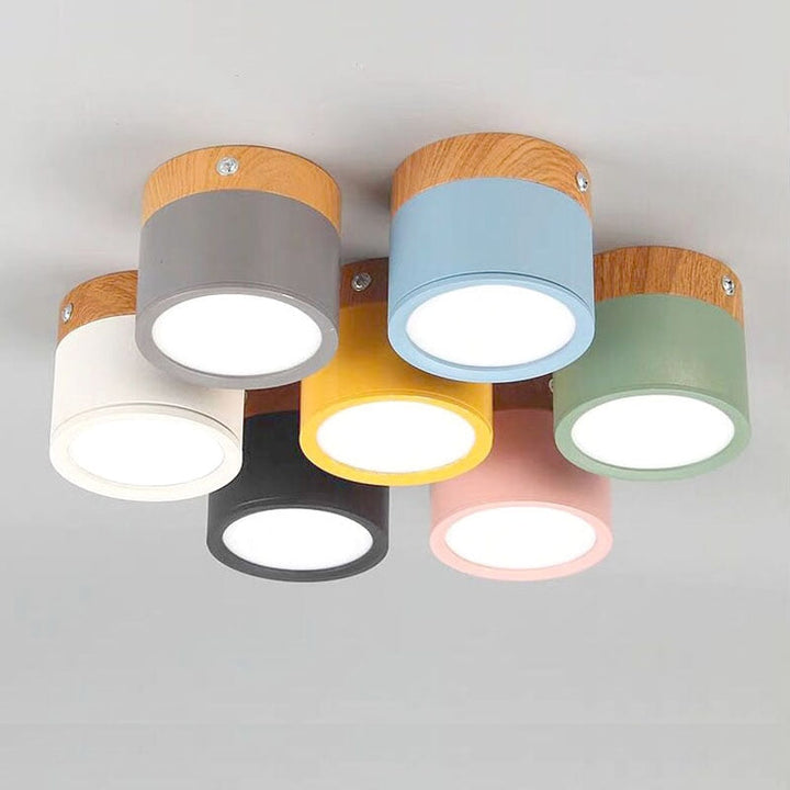 Moderne LED-deckenleuchte, flatenbündig, sylinderformig