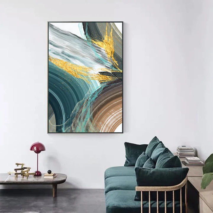 Abstrakt Grønn Brun Farge Sprut Veggkunst Fine Art Lerret Utskrifter Moderne Farger Bilder For Stue Spisestue Samtids Hjem Dekor | Skanto
