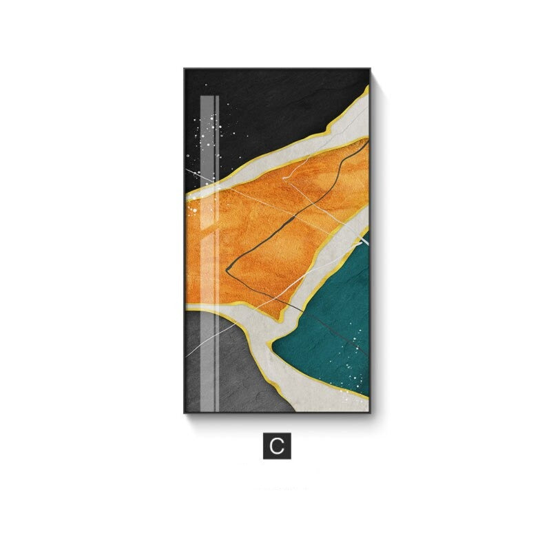 Abstrakt Gylden Regn Vertikalt Format Veggkunst Fine Art Lerretstrykk Bilder For Inngangshall Resepsjon Stue Kunst Dekor | Skanto