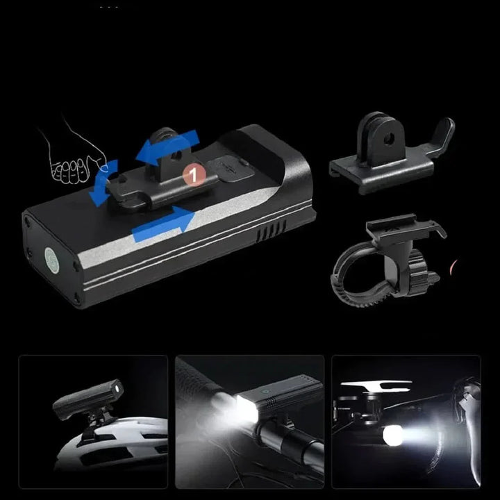 5000 Lumen USB-varende Fahrradlampe med Halterungen