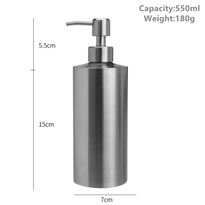 Skanto | Rustfritt stål flytende såpedispenser - Lotionpumpe for håndsåpe på kjøkken & bad, 250ml/350ml/550ml