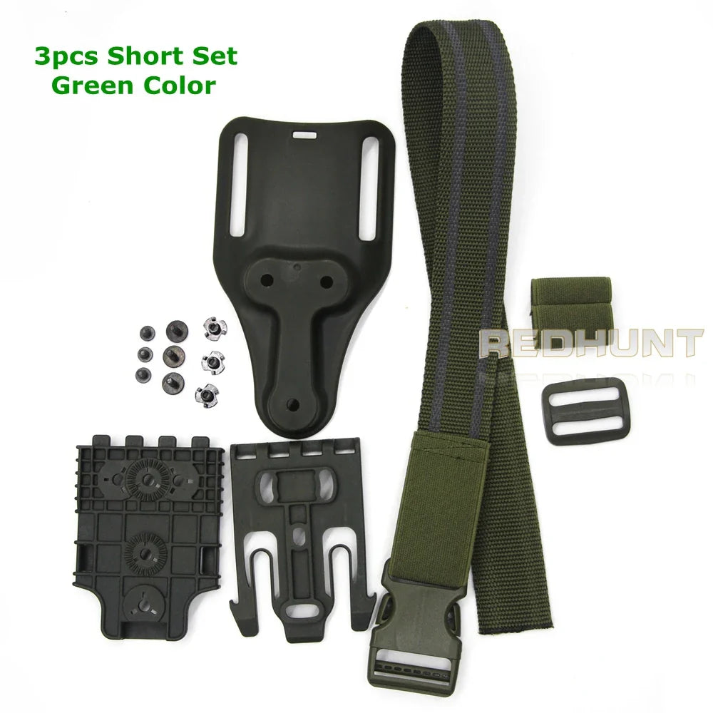 Skanto | Taktisk Drop-Leg-Holster QLS 19/22 – Mid-Low-Belte Universelt Pistolholster med elastisk Lårrem for jakt