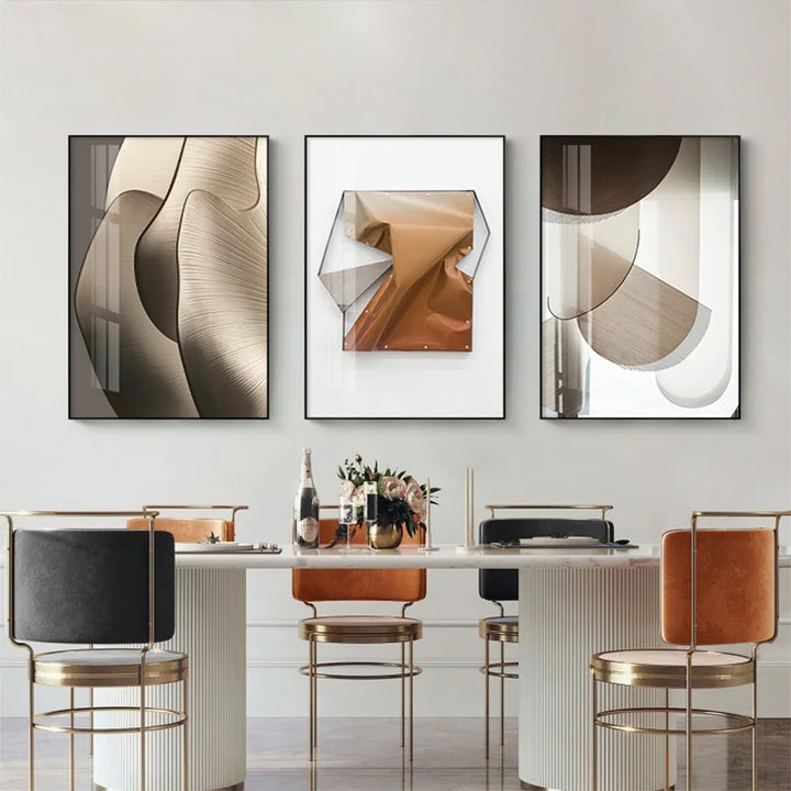 Moderne Estetikk Abstrakt Geometri Veggkunst Fint Kunst Lerret Utskrifter Bilder For Luksus Leilighet Stue Spisestue Inngang Foyer Kunst Dekor | Skanto