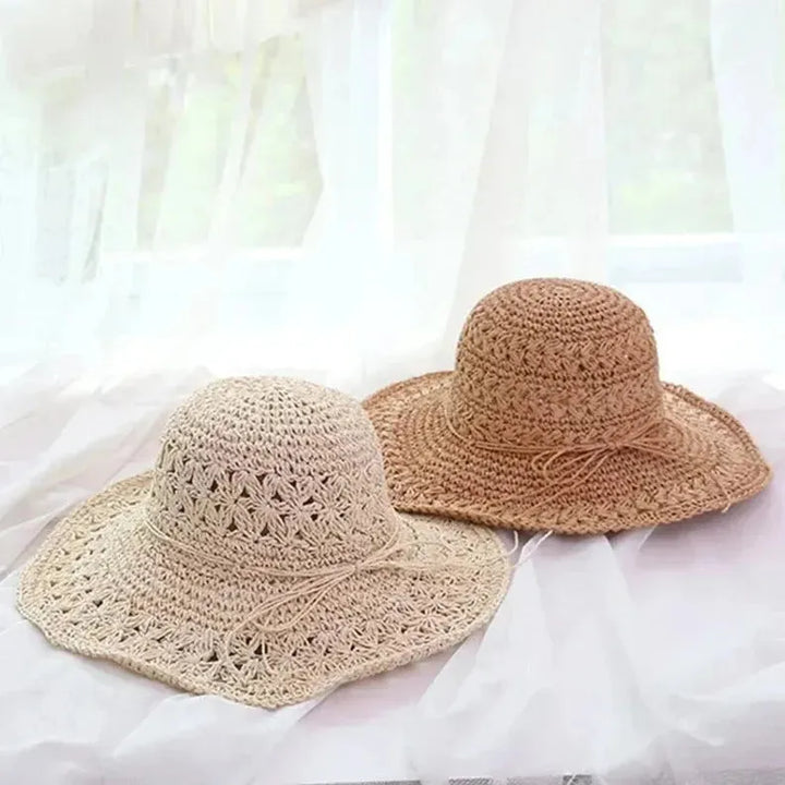 Kvinnenes Solhatt – Lettvekt Retro Stråstrandhatt | Ideell for Sommer og Ferie | Skanto