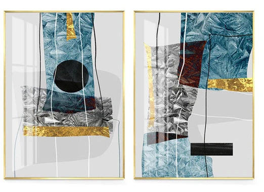 Abstrakt Minimalistisk Blå Nordisk Is Geometrisk Veggkunst Fine Art Lerrettrykk Plakater Bilder For Moderne Leilighet Stue Kunst Dekor | Skanto