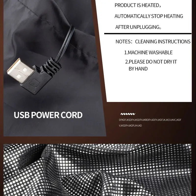 Skanto | oppvarmet jakke med 9 varme soner | USB-varmejakke for kvinner og menn | Grafen varme-teknologi for utendørs, camping og sport | ThermoVenture