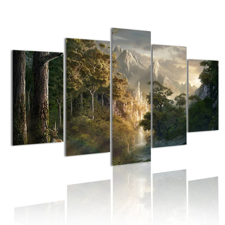 5 Pcs Abstract Nature Landscape - Canvas Wall Art Painting | Skanto