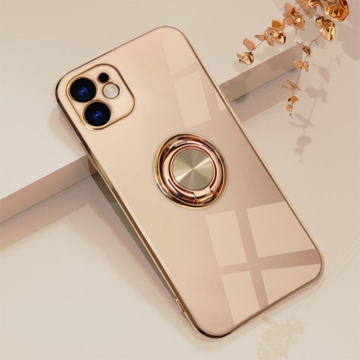 Skanto iPhone-deksel med metallstativring