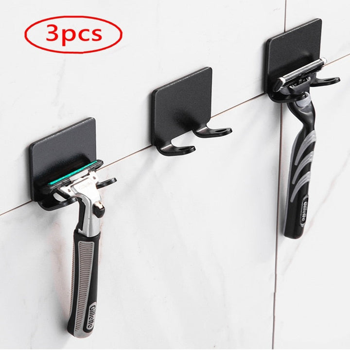 Skanto | Punch-fri Razor Holder Oppbevaringskrok (1/2/3 Biter) - Veggmontert Barberhylle for Menn til Badet
