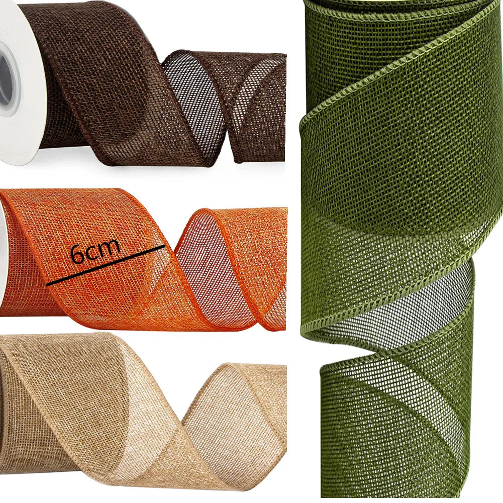 Skanto | 3M Rustikk Jutebånd – 60mm Bredt Gavebånd for DIY, Jul & Bryllup