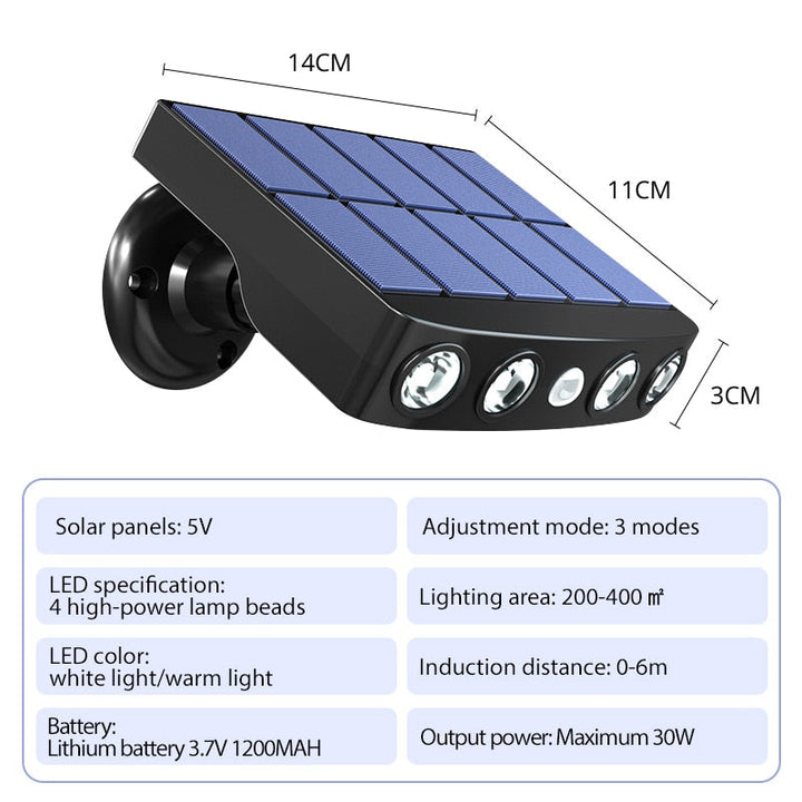 LED Solarlampe med bevegelsessensor for utendørsbruk | Skanto