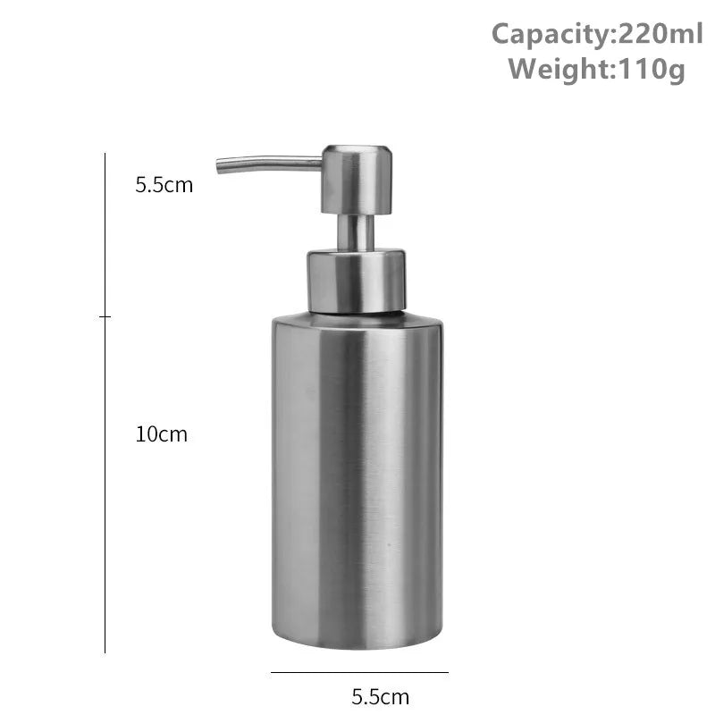 Skanto | Rustfritt stål flytende såpedispenser - Lotionpumpe for håndsåpe på kjøkken & bad, 250ml/350ml/550ml