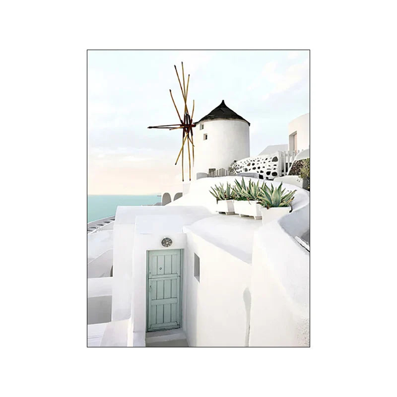 Gresk Øy Landskap Galleri Veggkunst Fine Art Lerrettrykk Bilder fra Santorini Plakater for Stue Soverom Inspirerende Kunst for Moderne Bolig | Skanto