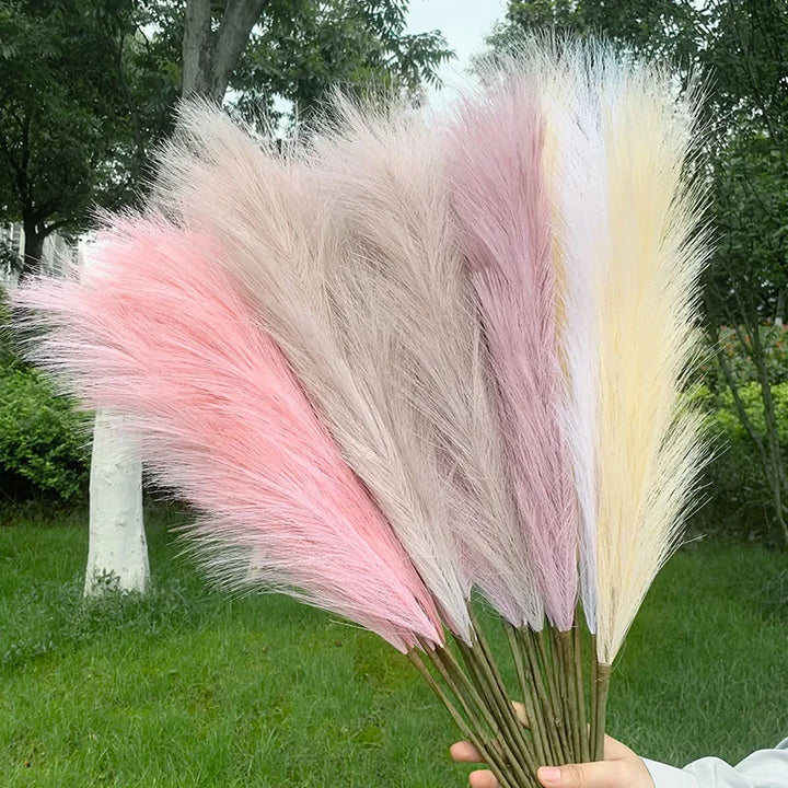 Skanto | 5 stykker 100 cm Kunstig Pampasgress Tørket Blomsterbukett Bryllup Fest Dekorasjon Hjem Rom DIY Kunstige Planter Dekorasjonsmateriell