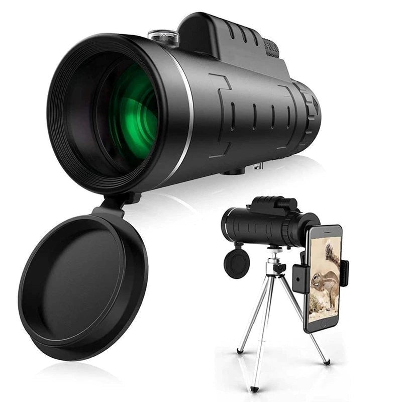 Skanto | Starscope HD Monokular – Høytytende Vanntett Teleskop med Smartphone Holder & Stativ