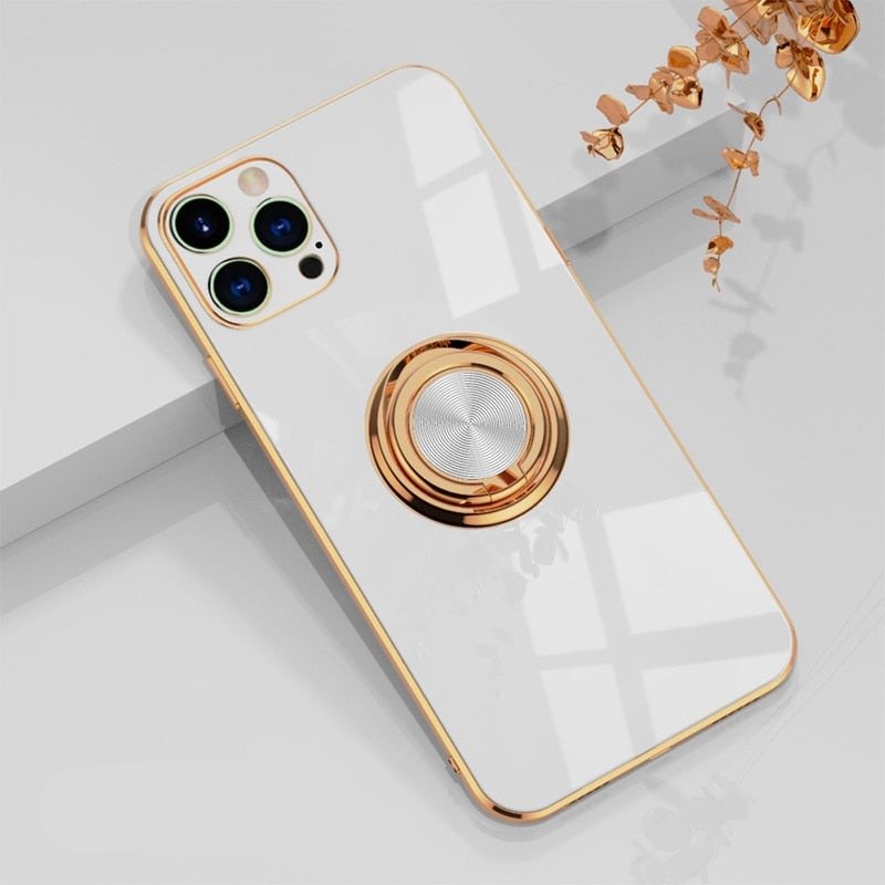 Skanto iPhone-deksel med metallstativring