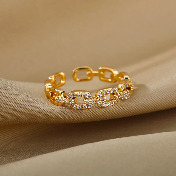 Skanto | Justerbar diamant lenke ring