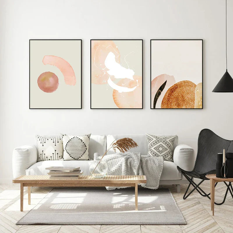 Minimalist Pastell Aquarell Veggkunst Fine Art Lærredsutskrifter Moderne Abstrakt Nordiske Bilder For Stue Soverom Kunst Dekor | Skanto