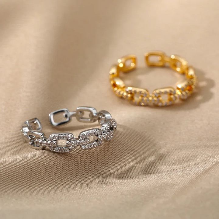 Skanto | Justerbar diamant lenke ring
