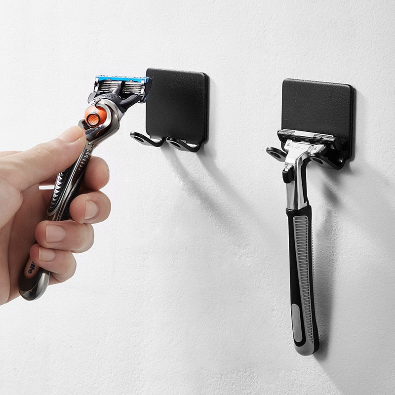Skanto | Punch-fri Razor Holder Oppbevaringskrok (1/2/3 Biter) - Veggmontert Barberhylle for Menn til Badet