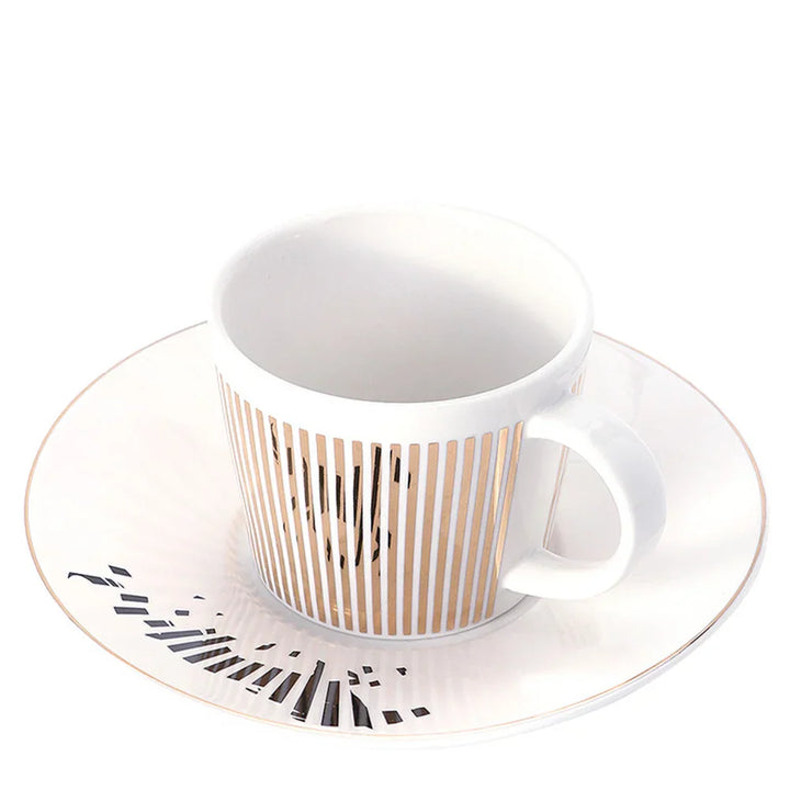 Skanto | Kreativ dynamisk SLR kopp Leopard anamorfisk zebra kopp Luycho kaffe te kopp sett med underlag 90ml-225ml