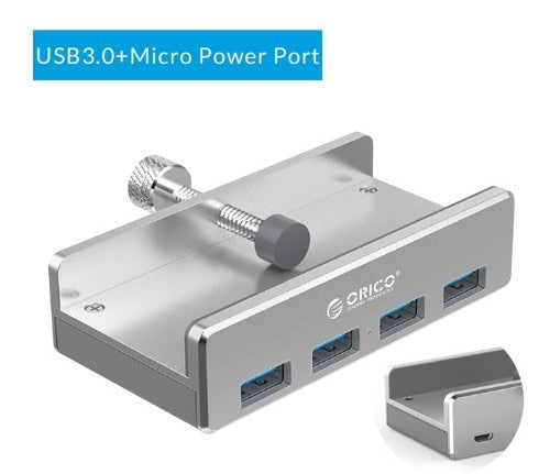 4 Port Klipp-Type USB 3.0 Aluminiums Hub | Skanto