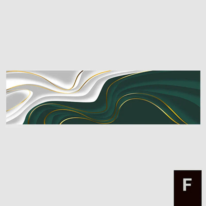 Moderne Abstrakt Grønn Grå Gull Flytende Bånd Veggkunst Fine Art Lærretutskrifter Høy Format Bilder For Stue Foyer Trapp Wall Decor | Skanto