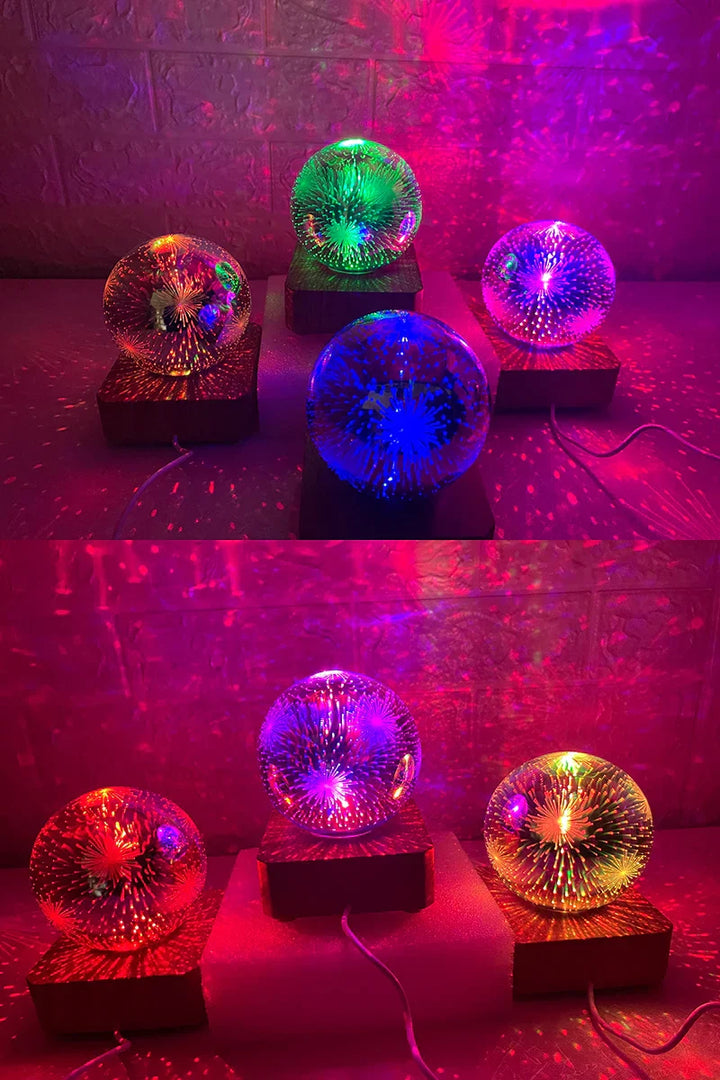 Skanto | Nattlys Stjernete Himmel Stjerne Hjerte Fargerik Atmosfære Multiple USB Bordlampe Ball Hjem Soverom Dekorasjon Julegave