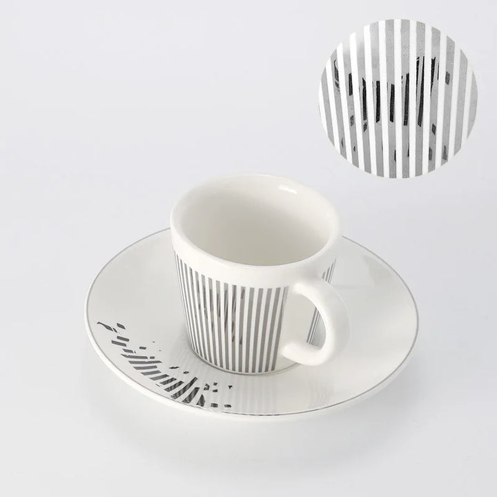 Skanto | Kreativ dynamisk SLR kopp Leopard anamorfisk zebra kopp Luycho kaffe te kopp sett med underlag 90ml-225ml