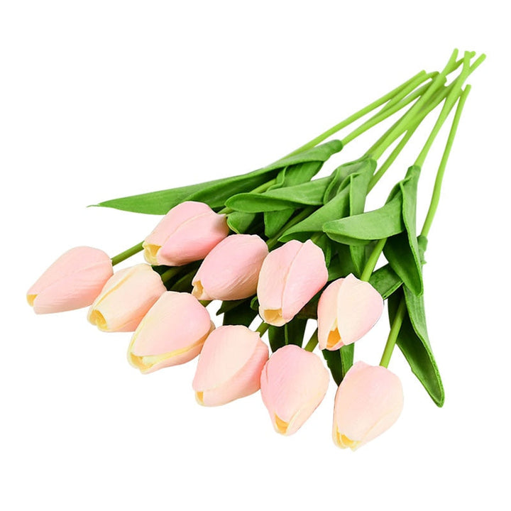 Skanto | Kunstig Blomsterbukett med Tulipaner, Dekorasjon (10 Stykker)