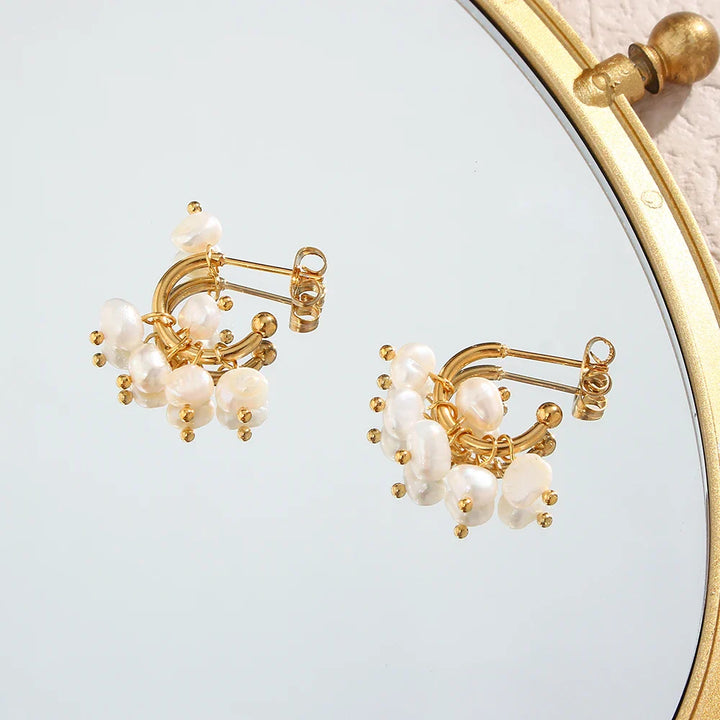 Skanto | 18k Delikat Perle Drapere Øredobber