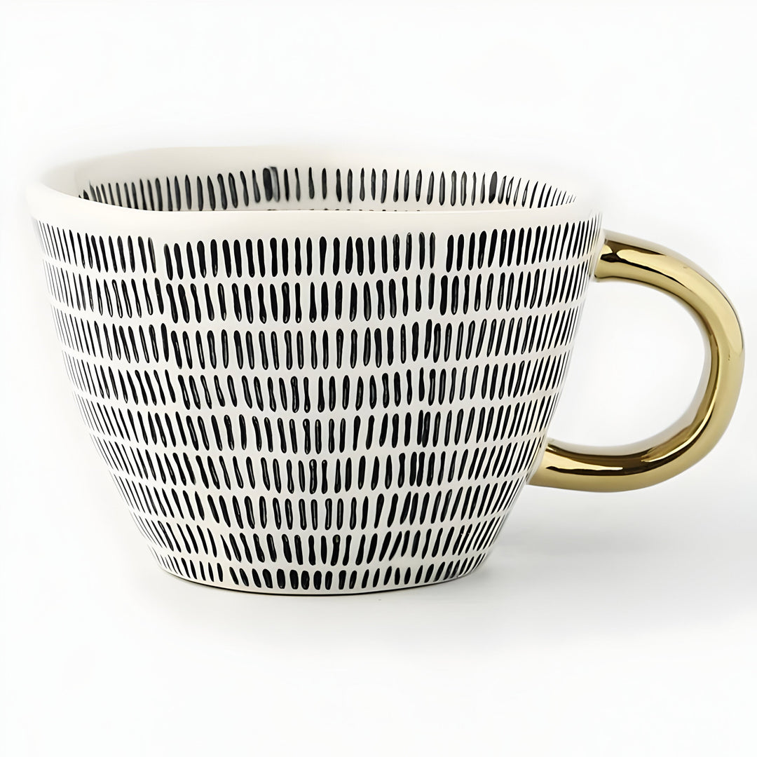 Keramisk krus med geometrisk design – Stilig og moderne | Ideell for kaffe eller te