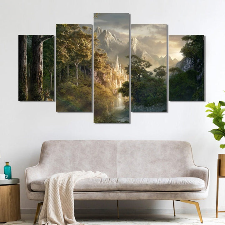 5 Pcs Abstract Nature Landscape - Canvas Wall Art Painting | Skanto