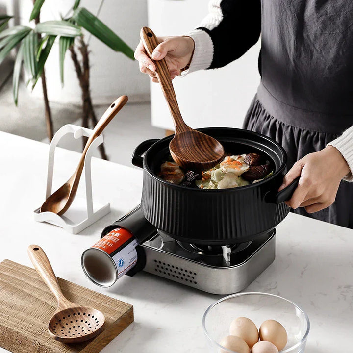 Skanto | TeakChef 7-dels Kjøkkenverktøy Sett – Premium Teak Kjøkkenverktøy for Stil & Funksjonalitet