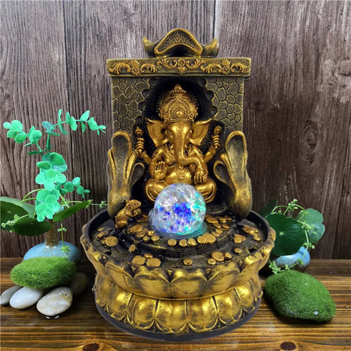Skanto | Fantastisk Ganesha Statue med LED Indre Vannkilde