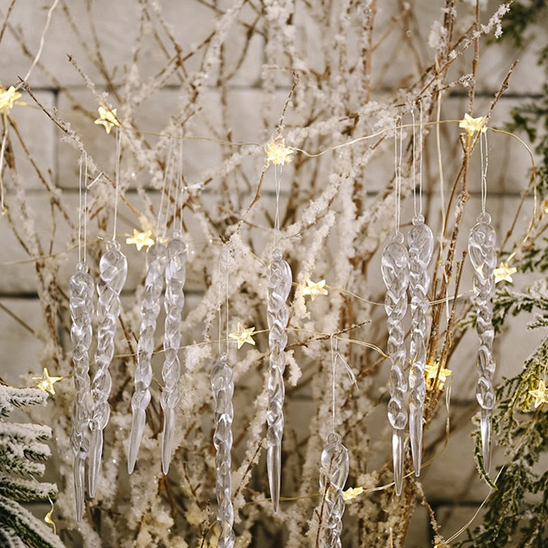 Skanto | 12Pcs Juletre Pynt Kunstige Istapper