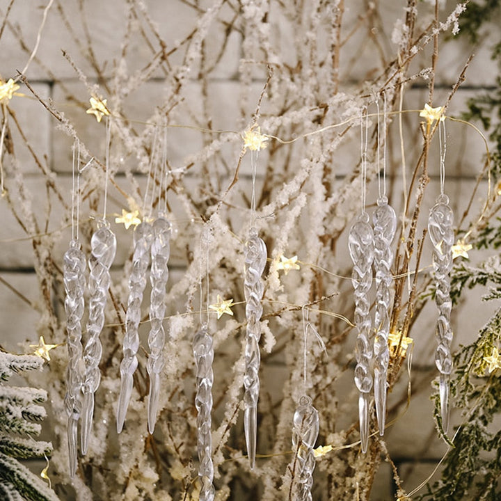Skanto | 12Pcs Juletre Pynt Kunstige Istapper