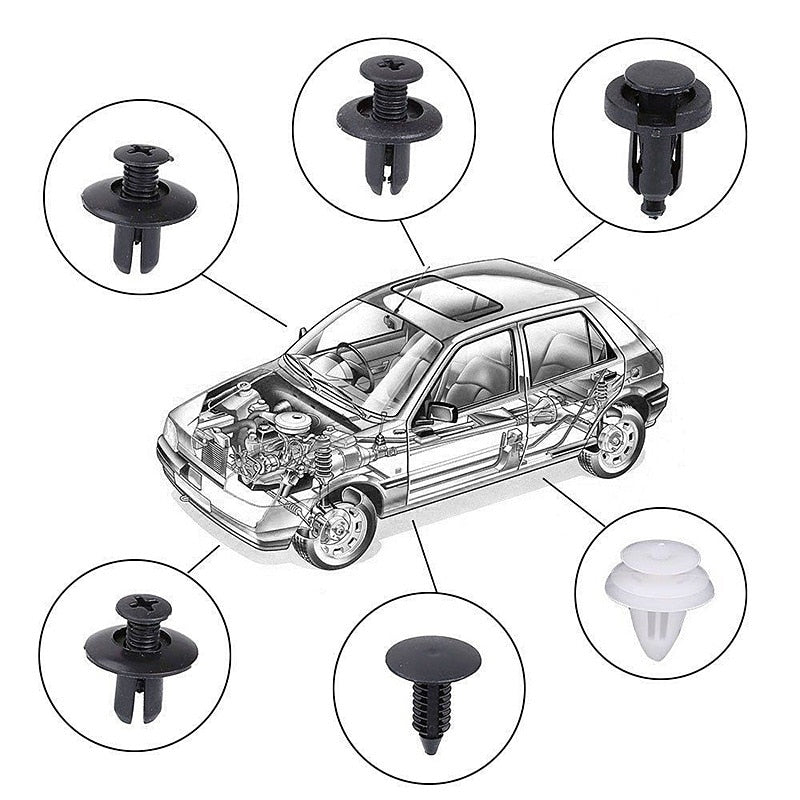 100stk Auto Festepinne Rive Bumper Bil Klips Sett | Skanto