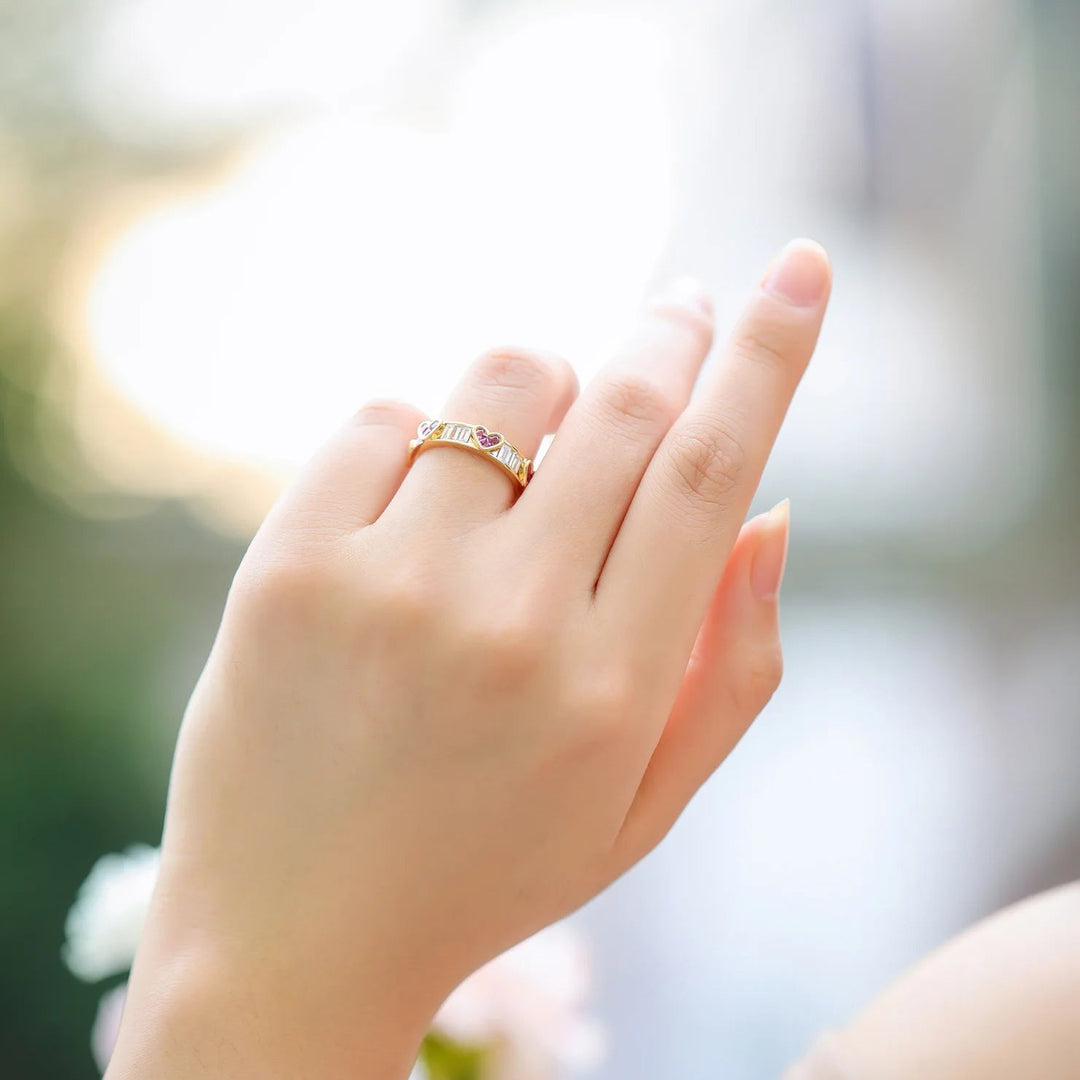 Skanto | Elegante Hjerte Wrap Baguette Diamant Ring